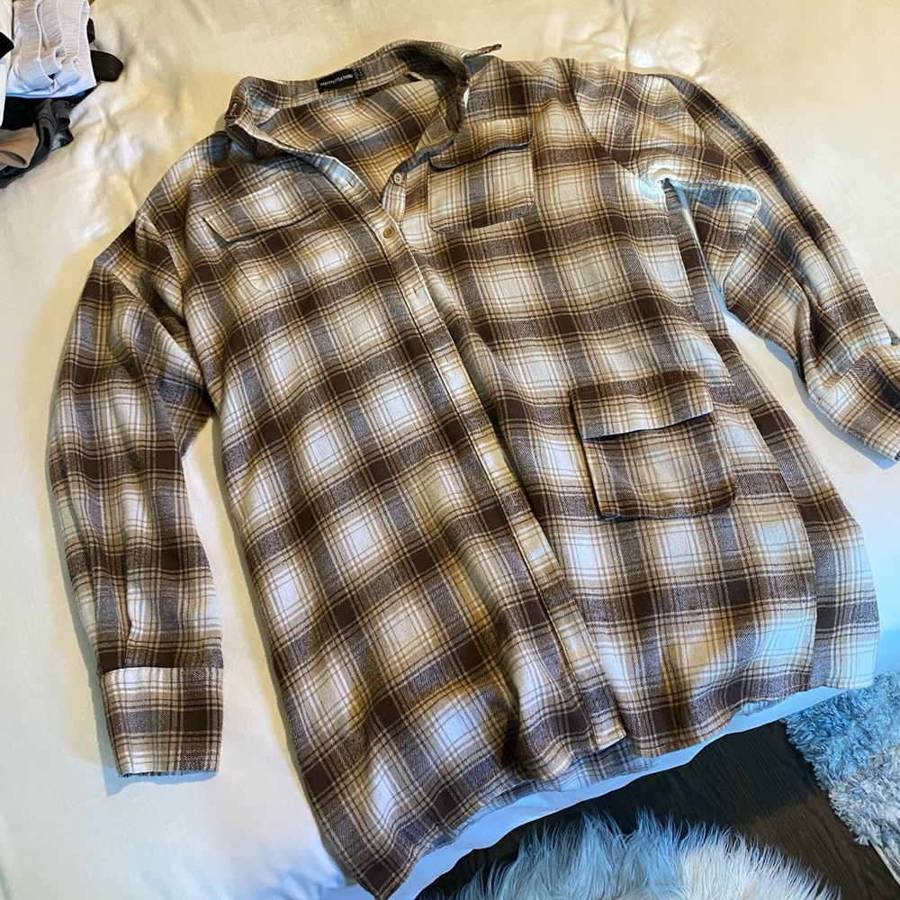 Brown plaid shirt